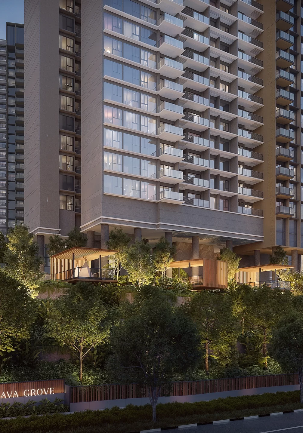 Pavillons overlooking Ulu Pandan Road